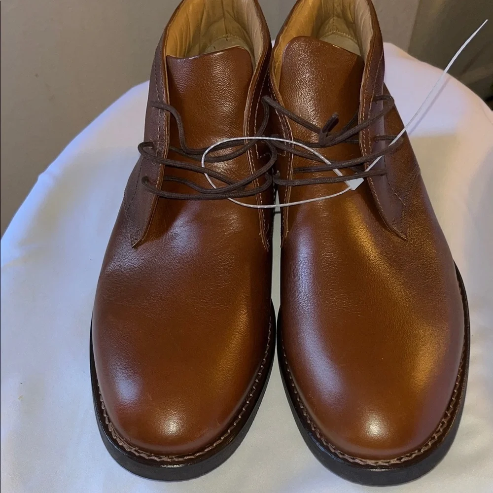 Flag Ltd Elegant Brown Leather Chukka Boots for Men
